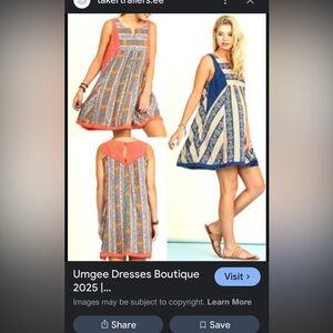 2/$10 Umgee Women’s Magnolia South Floral Mini Dress Tunic Small